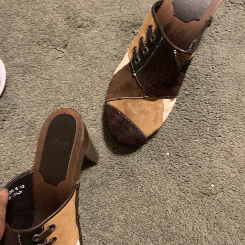 Coach Patchwork Studded Clogs Run Small - image 3